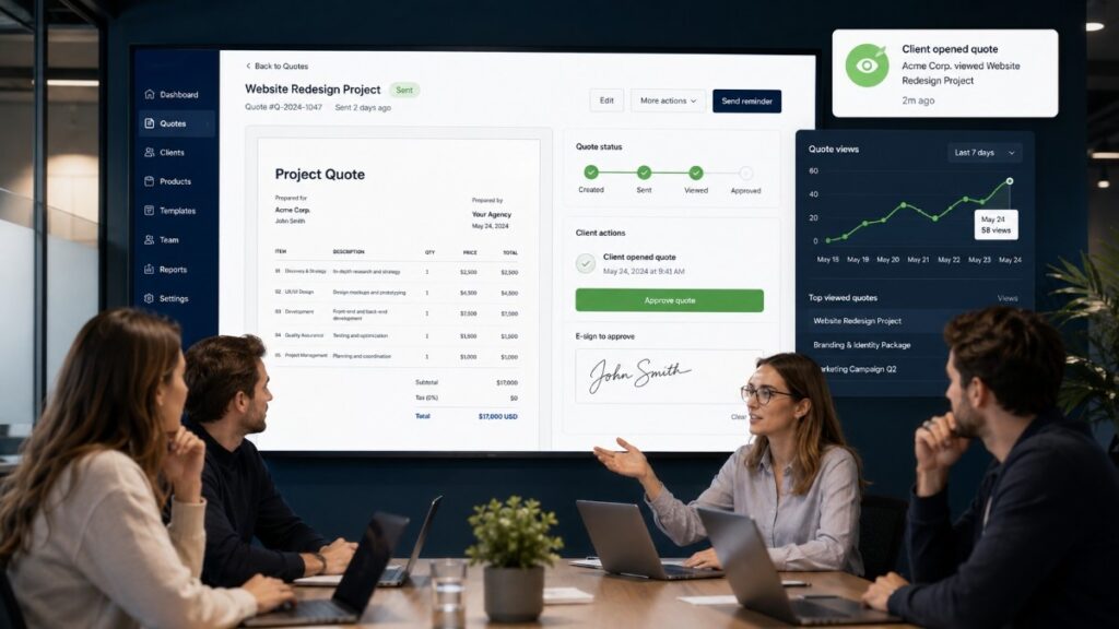 Dedicated quoting SaaS like Proposify, Qwilr, or PandaDoc — the pro's stack, at volume