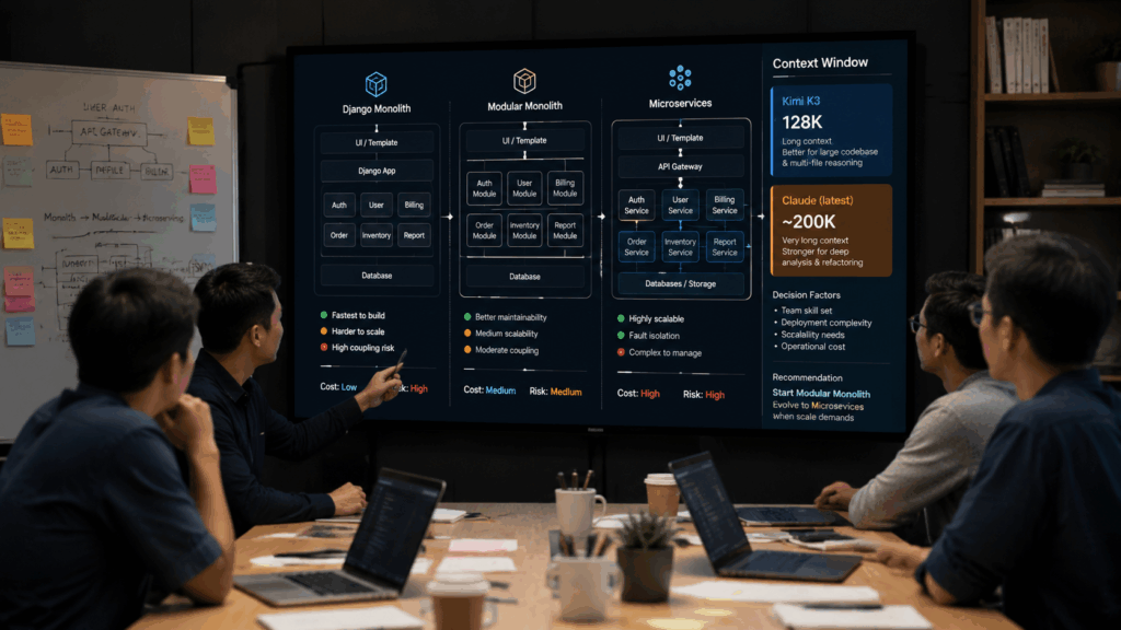 Test 5 — Architecture Decision: Kimi K3 vs Claude Context Window Advantage