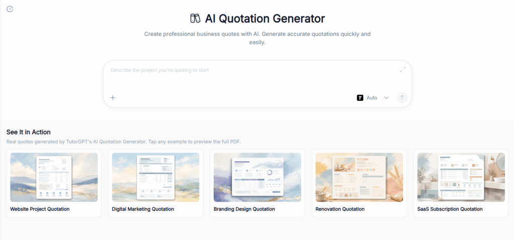 TutorGPT AI Quotation Generator
