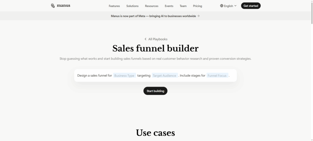 Manus — Best AI Funnel Builder for Research-Driven Marketing