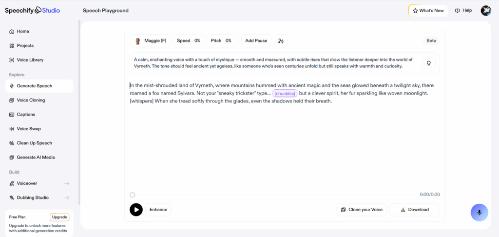 Speechify Studio: best for multilingual repurposing