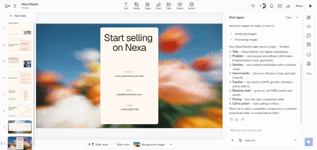 Pitch: best for collaborative sales decks
