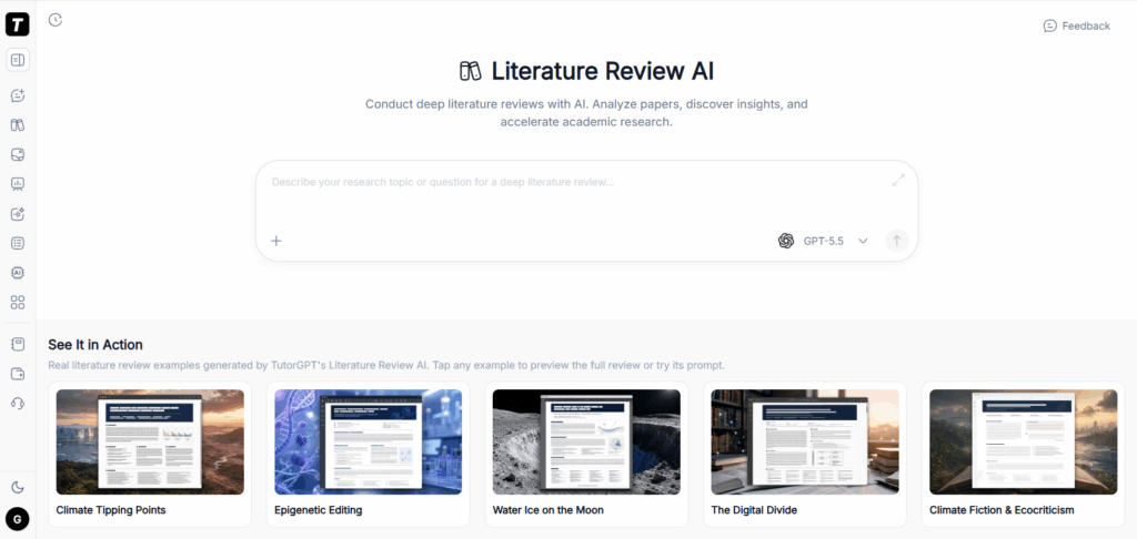 TutorGPT's Literature Reviews AI