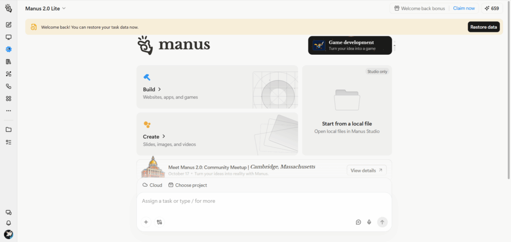 Manus to Create a PowerPoint Presentation