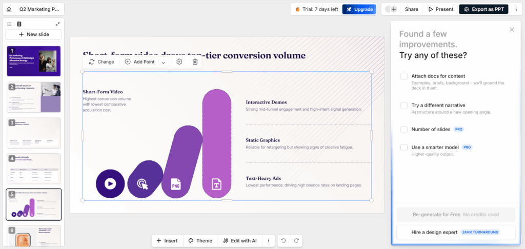 Presentations.AI: best for polished business-first drafts