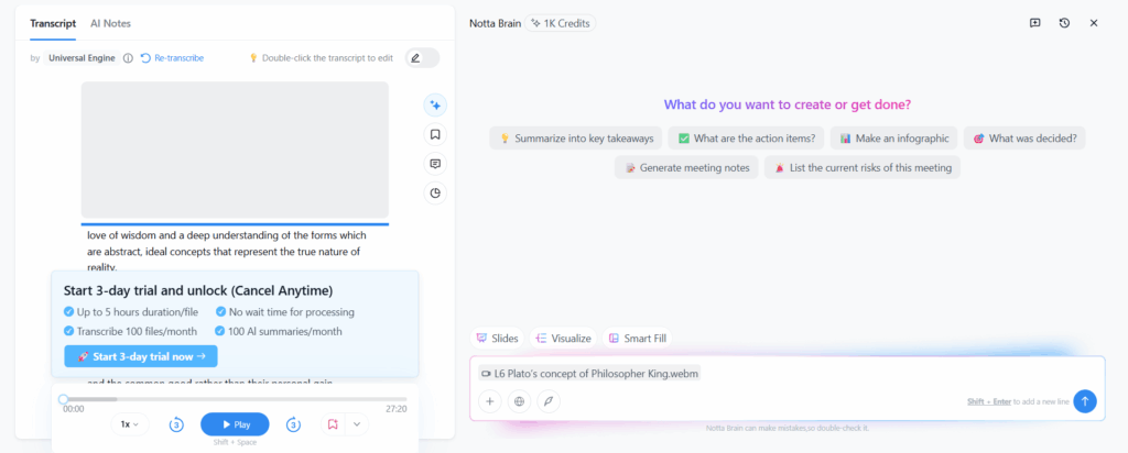 Notta: Best for Multilingual Recordings