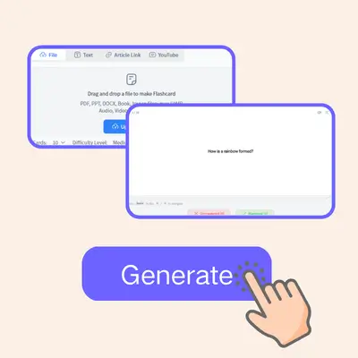 Step 2: Click To Generate Flashcards Instantly