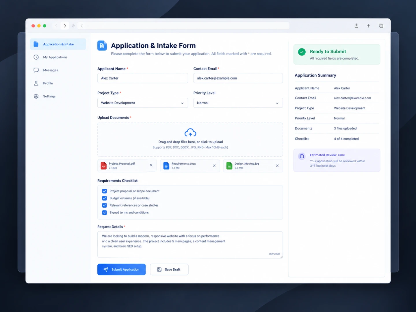 Bewerbungs- & Onboarding-Formulare