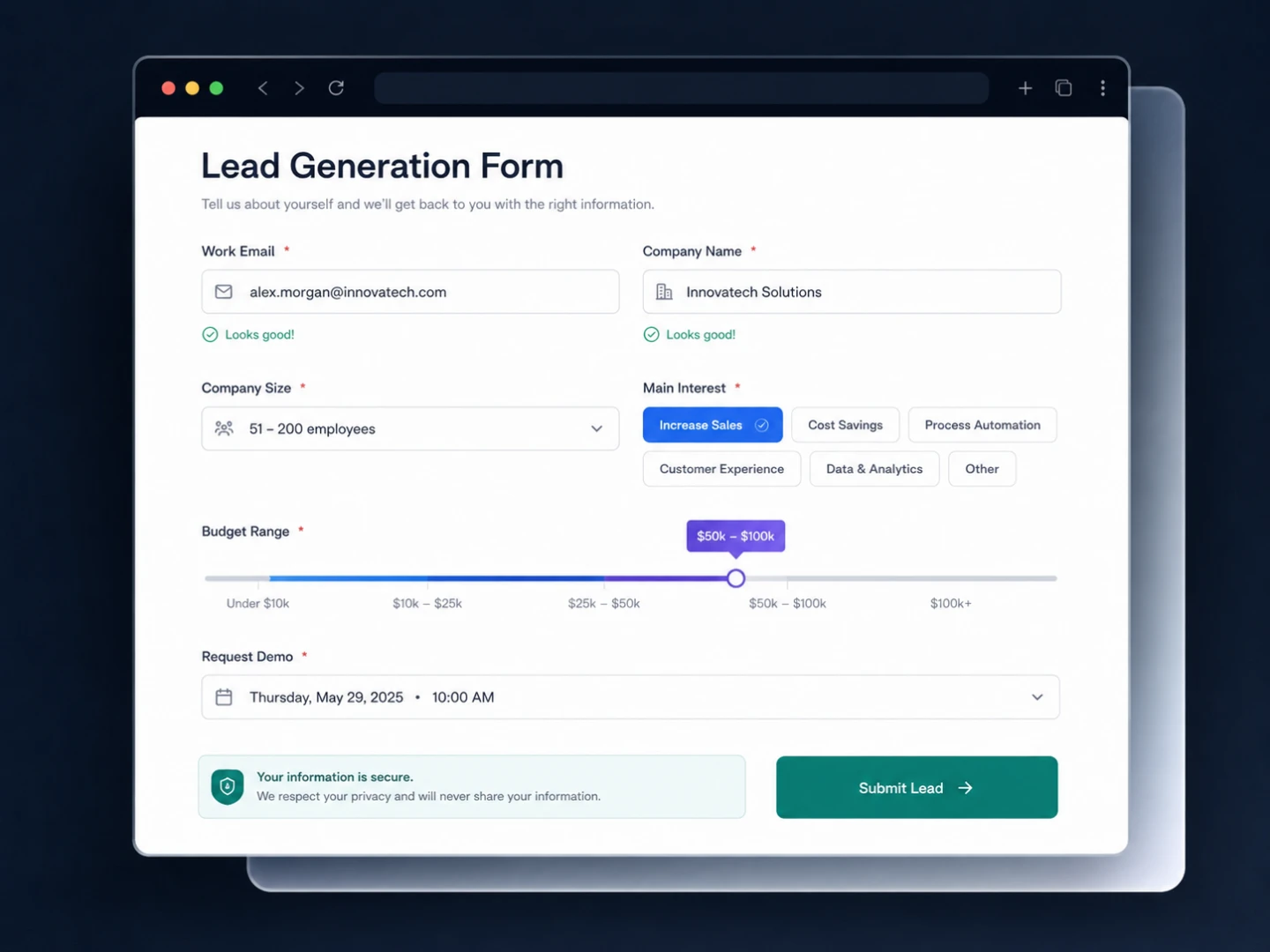 Formulare zur Lead-Generierung