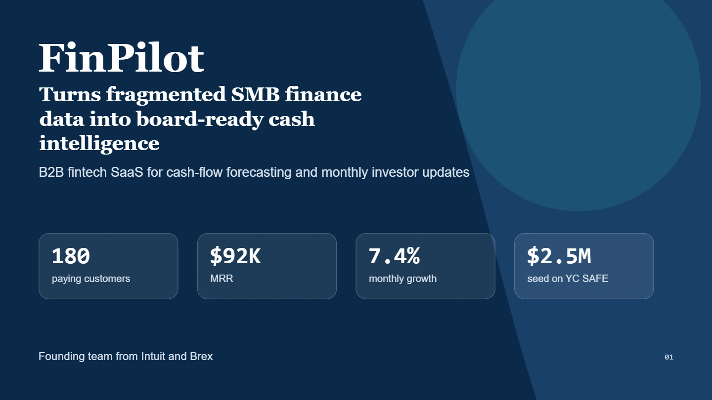 FinPilot Seed Investor Pitch Deck