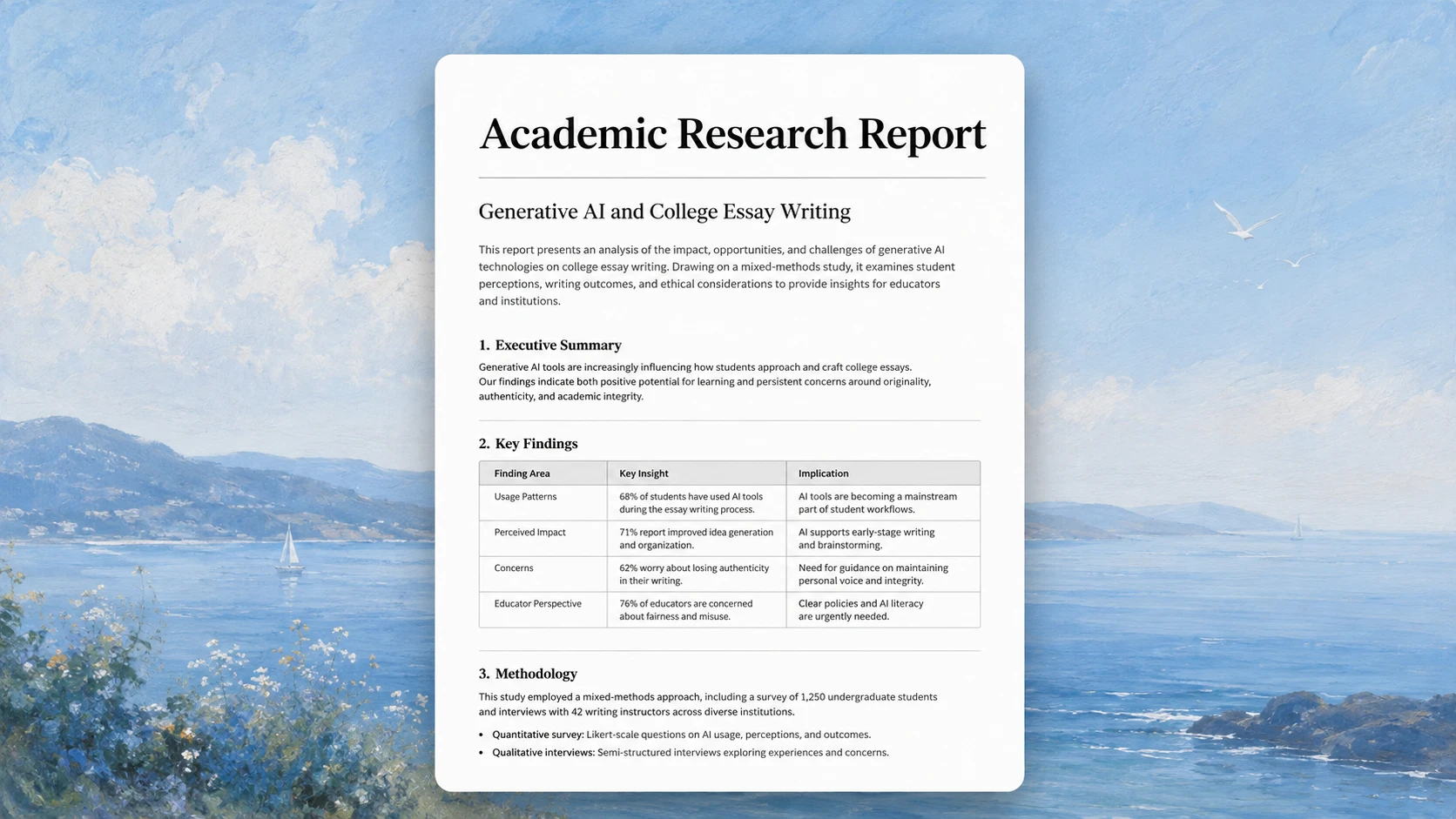 Generative AI & College Essays — Research Report